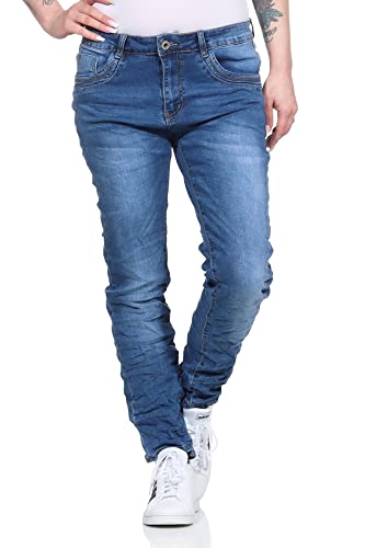 KAROSTAR trendy Damenjeans im Boyfriends Style/Chino in aktuellen Farben/Hüfthose Stretch 19 (48, Blau) von Karostar by Lexxury