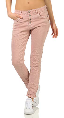 Karostar trendy Damenjeans im Boyfriends Style/Chino in aktuellen Farben/Hüfthose Stretch 61 (48, Rosa) von Karostar