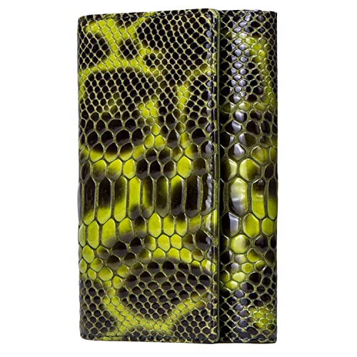 Karoukee Damen Stilvolle Brieftasche mit Schlangendruck, Echt Leder Mode Geldbörse für Frauen, Modisches Portemonnaie, RFID-Blockierung Kreditkartenetui mit Mehrere Kartenfächer von Karoukee