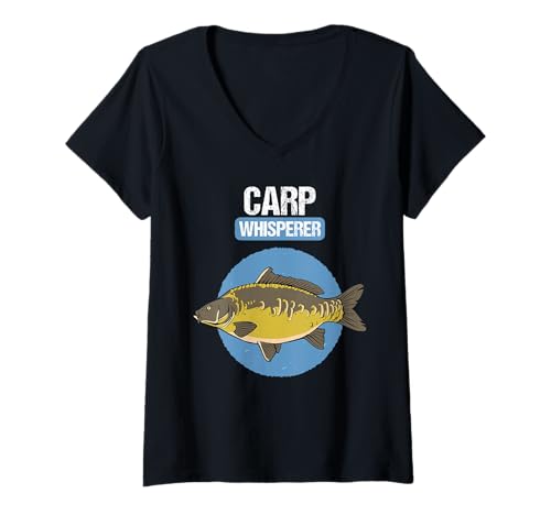 Damen Karpfen T-Shirt mit V-Ausschnitt Damen Karpfen T-Shirt mit V-Ausschnitt von Karpfen Tier Shop
