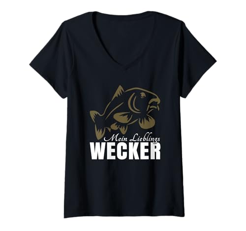 Damen Mein Lieblings Wecker Karpfenzubehör Angeln Karpfenangler T-Shirt mit V-Ausschnitt Damen Mein Lieblings Wecker Karpfenzubehör Angeln Karpfenangler T-Shirt mit V-Ausschnitt von Karpfenzubehör Angeln & Geschenk für Karpfenangler