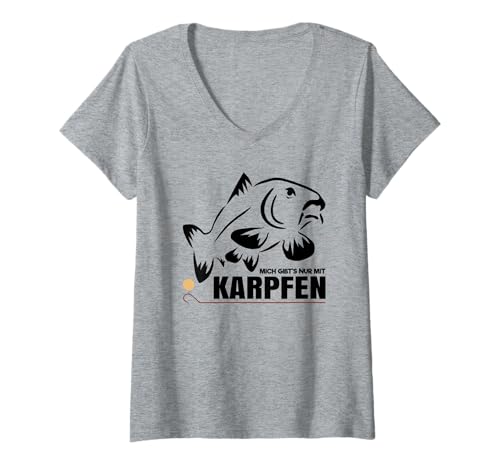 Damen Angelzubehör Karpfen Angeln Karpfenzubehör Karpfenangler T-Shirt mit V-Ausschnitt Damen Angelzubehör Karpfen Angeln Karpfenzubehör Karpfenangler T-Shirt mit V-Ausschnitt von Karpfenzubehör fürs Angeln & Angelzubehör Karpfen