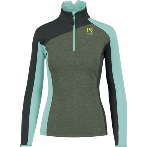 Karpos Damen Federa Half-Zip Pullover, Thyme-Black Sand-Aqua ski, L von Karpos