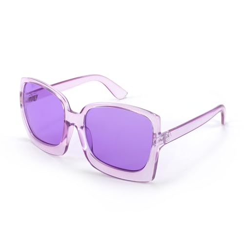 Karsaer Retro Quadratische Große Sonnenbrille Damen，Klassische Rechteckige Übergroße Sonnenbrille K7075 von Karsaer