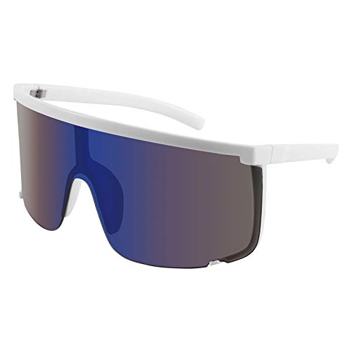 Karsaer Schild Sonnenbrille für Männer Frauen Oversized Neon 80er 90er Jahre Visier Schatten Sport Stil Outdoor Radfahren Ski von Karsaer