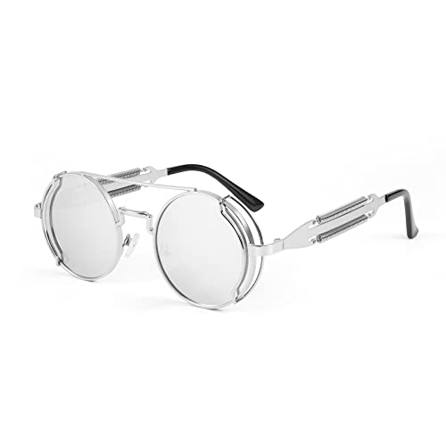 Karsaer Steampunk Sonnenbrille Retro Runde Hippie Metallrahmen Sonnenbrillen Vintage Festival Brille für Damen Herren mit UV-Schutz Karsaer Steampunk Sonnenbrille Retro Runde Hippie Metallrahmen Sonnenbrillen Vintage Festival Brille für Damen Herren mit UV-Schutz von Karsaer