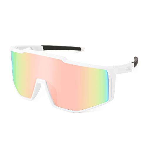 Karsaer Vision Sport Sonnenbrille Wrap-around Brille 80er Jahre Visier Schild Baseball Sonnenbrille für Jugend Kinder Teens 8-12 von Karsaer