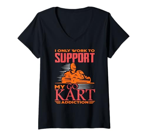 Damen Ich Arbeite Nur Um Meine Go Kart Rennleidenschaft Zu Leben T-Shirt mit V-Ausschnitt Damen Ich Arbeite Nur Um Meine Go Kart Rennleidenschaft Zu Leben T-Shirt mit V-Ausschnitt von Kart Liebhaber Und Motorsport Fans Crew