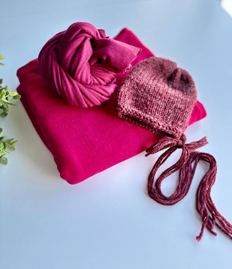 Neugeborenen Stoff Wrap, Rosa Posing Und Haube, Fucsia Hintergrund Wrap, Neugeborenen Fotografie Requisiten, Beansack Cover, Wrap Lot von KartayPhotography