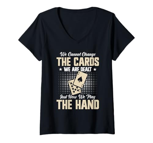 Damen Spades Kartenspiel Gruppenspiel Lustiges Karten Turnier T-Shirt mit V-Ausschnitt von Karten Turnier Design Für Spades Spieler