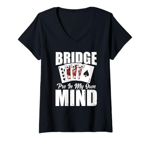 Damen Lustiges Bridge Apparel Partner Cooles Trick Taking Spiel T-Shirt mit V-Ausschnitt Damen Lustiges Bridge Apparel Partner Cooles Trick Taking Spiel T-Shirt mit V-Ausschnitt von Karten Turnier Design