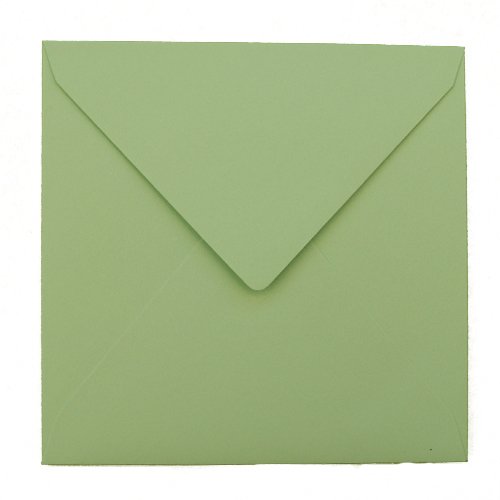 Karten24Plus 100 quadratische Briefumschläge - Minzgrün 145 x 145 mm 14,5 x 14,5 cm - Dreieckslasche mit Innenfutter/Verschluss: Feuchtklebend/Grammatur: 100 g/m² von Karten24Plus