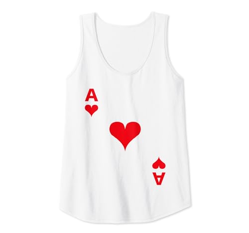 Damen Spielkarte Herz Aß Ace Karte Kostüm Fasching Ass Gruppen Tank Top Damen Spielkarte Herz Aß Ace Karte Kostüm Fasching Ass Gruppen Tank Top von Kartenspiel-Outfit für Verkleidung & Karneval