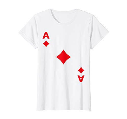 Damen Spielkarte Karo Aß Ace Karte Kostüm Fasching Ass Gruppen T-Shirt Damen Spielkarte Karo Aß Ace Karte Kostüm Fasching Ass Gruppen T-Shirt von Kartenspiel-Outfit für Verkleidung & Karneval