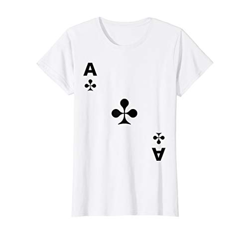 Damen Spielkarte Kreuz Aß Ace Karte Kostüm Fasching Ass Gruppen T-Shirt Damen Spielkarte Kreuz Aß Ace Karte Kostüm Fasching Ass Gruppen T-Shirt von Kartenspiel-Outfit für Verkleidung & Karneval
