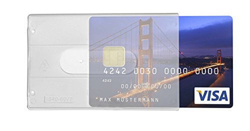 Karteo 5 x Ausweishülle Ausweishüllen Kartenhülle Kartenhüllen Ausweishalter Kartenhalter Halter aus Plastik Hartplastik transparent für 1 eine Karte A von Karteo