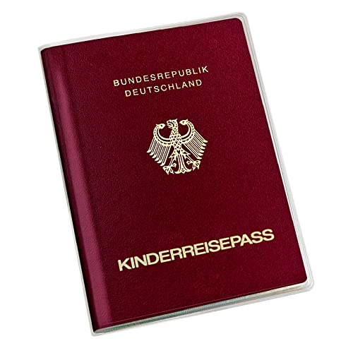 Karteo Kinderreisepass Hülle Schutzhülle transparent, reißfest, durchsichtig, 128 x 92,5 mm, für Kinder Reisepass, passt für den neuen Reisepass ab April 2017, Made in Germany von Karteo