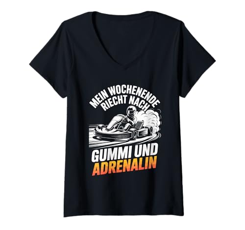 Damen Mir Reicht's Ich GEH Kart Fahren Abenteuer T-Shirt mit V-Ausschnitt Damen Mir Reicht's Ich GEH Kart Fahren Abenteuer T-Shirt mit V-Ausschnitt von Kartfahren Motorsport Leidenschaft