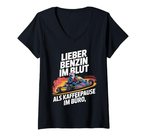 Damen Mir Reicht's Ich GEH Kart Fahren Abenteuer T-Shirt mit V-Ausschnitt Damen Mir Reicht's Ich GEH Kart Fahren Abenteuer T-Shirt mit V-Ausschnitt von Kartfahren Motorsport Leidenschaft