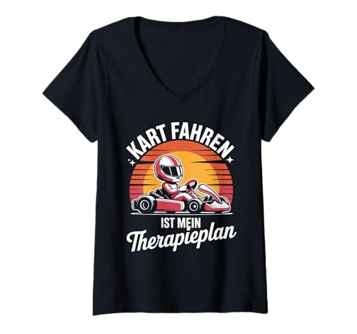 Damen Mir Reicht's Ich GEH Kart Fahren Abenteuer T-Shirt mit V-Ausschnitt Damen Mir Reicht's Ich GEH Kart Fahren Abenteuer T-Shirt mit V-Ausschnitt von Kartfahren Motorsport Leidenschaft