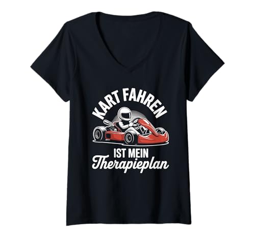 Damen Mir Reicht's Ich GEH Kart Fahren Abenteuer T-Shirt mit V-Ausschnitt Damen Mir Reicht's Ich GEH Kart Fahren Abenteuer T-Shirt mit V-Ausschnitt von Kartfahren Motorsport Leidenschaft