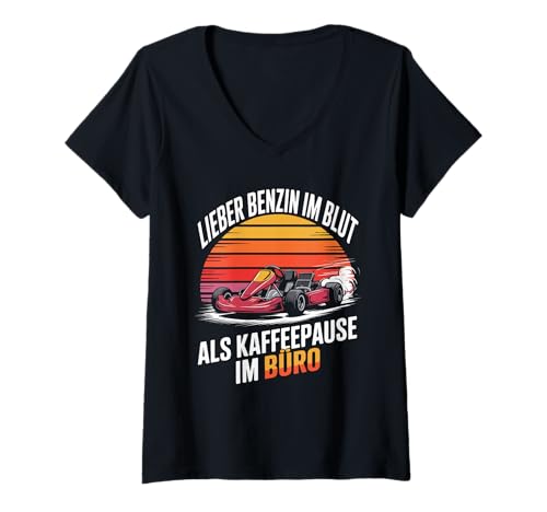 Damen Mir Reicht's Ich GEH Kart Fahren Abenteuer T-Shirt mit V-Ausschnitt Damen Mir Reicht's Ich GEH Kart Fahren Abenteuer T-Shirt mit V-Ausschnitt von Kartfahren Motorsport Leidenschaft