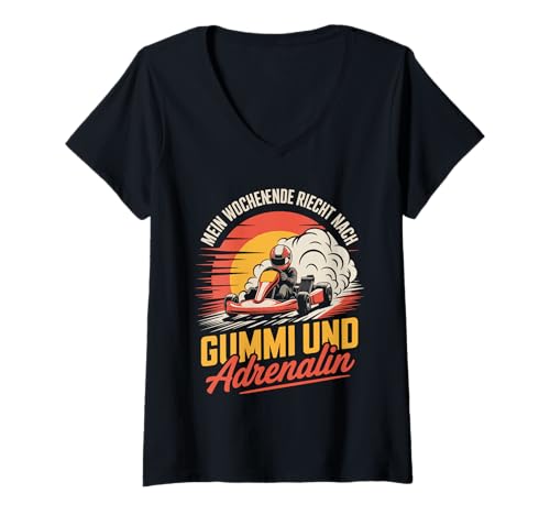 Damen Mir Reicht's Ich GEH Kart Fahren Abenteuer T-Shirt mit V-Ausschnitt Damen Mir Reicht's Ich GEH Kart Fahren Abenteuer T-Shirt mit V-Ausschnitt von Kartfahren Motorsport Leidenschaft