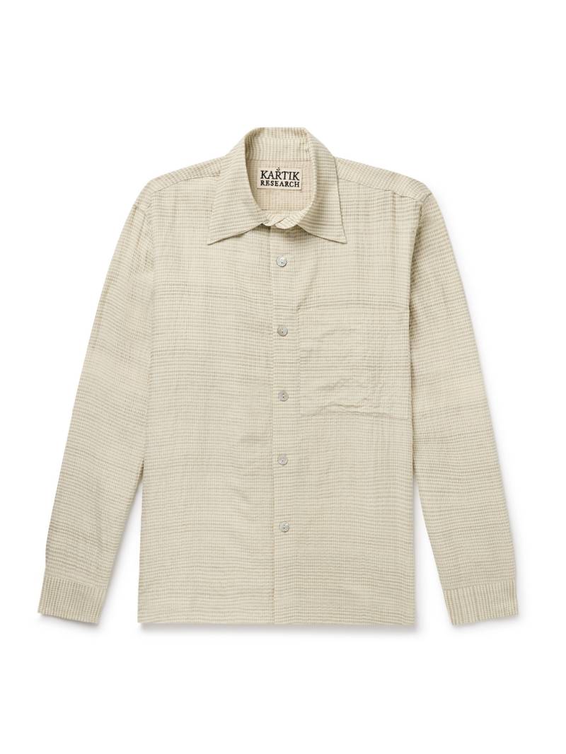 Kartik Research - Checked Cotton and Silk-Blend Shirt - Men - Green - L von Kartik Research