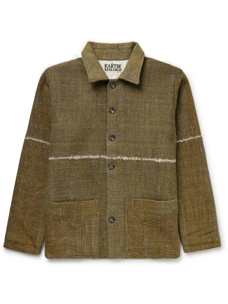 Kartik Research - Embroidered Wool Chore Jacket - Men - Green - M von Kartik Research