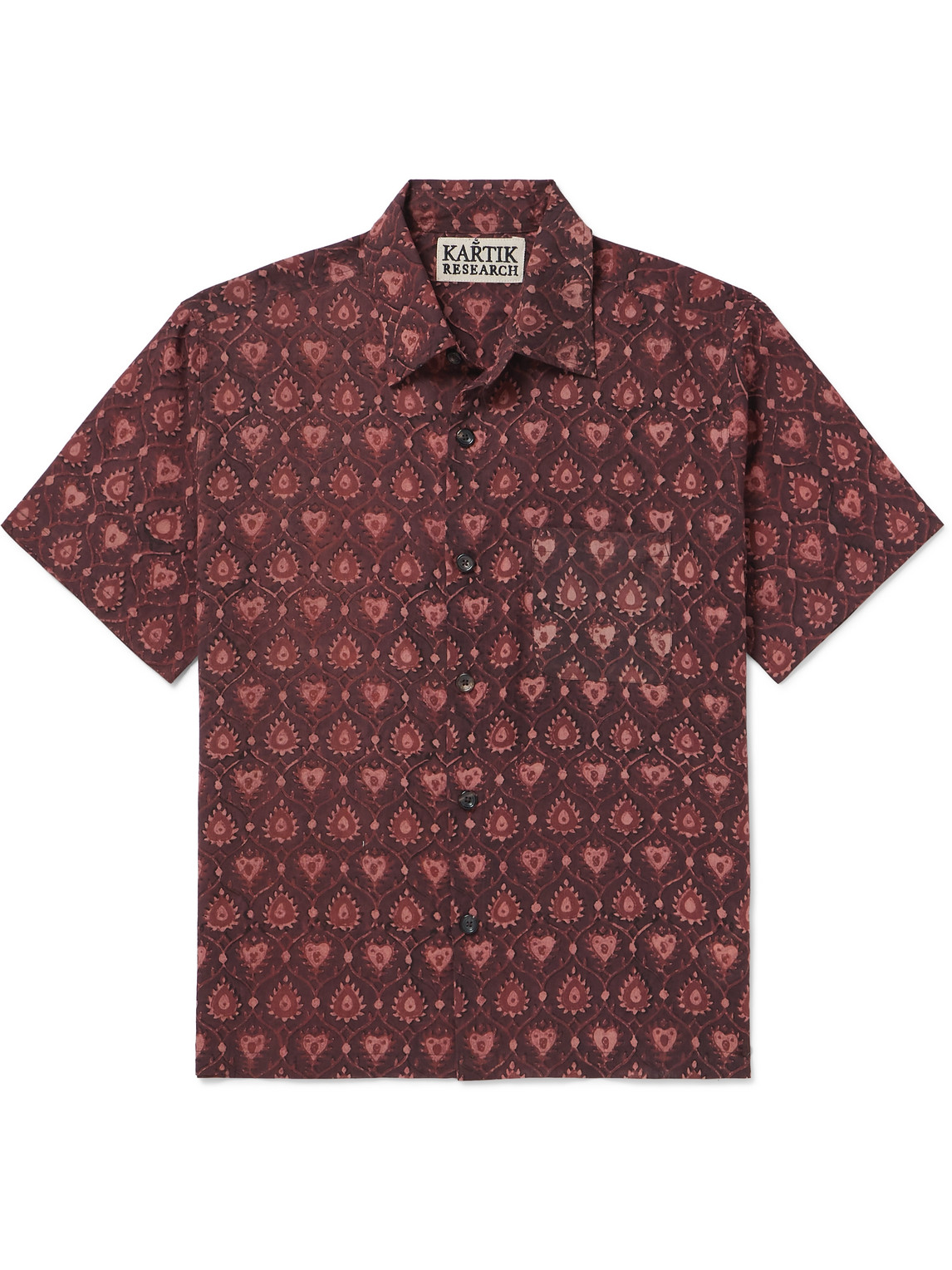 Kartik Research - Printed Cotton Shirt - Men - Burgundy - L von Kartik Research