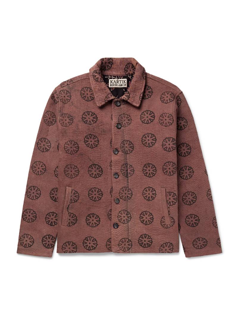 Kartik Research - Printed Cotton-Voile Kantha Jacket - Men - Brown - XL von Kartik Research