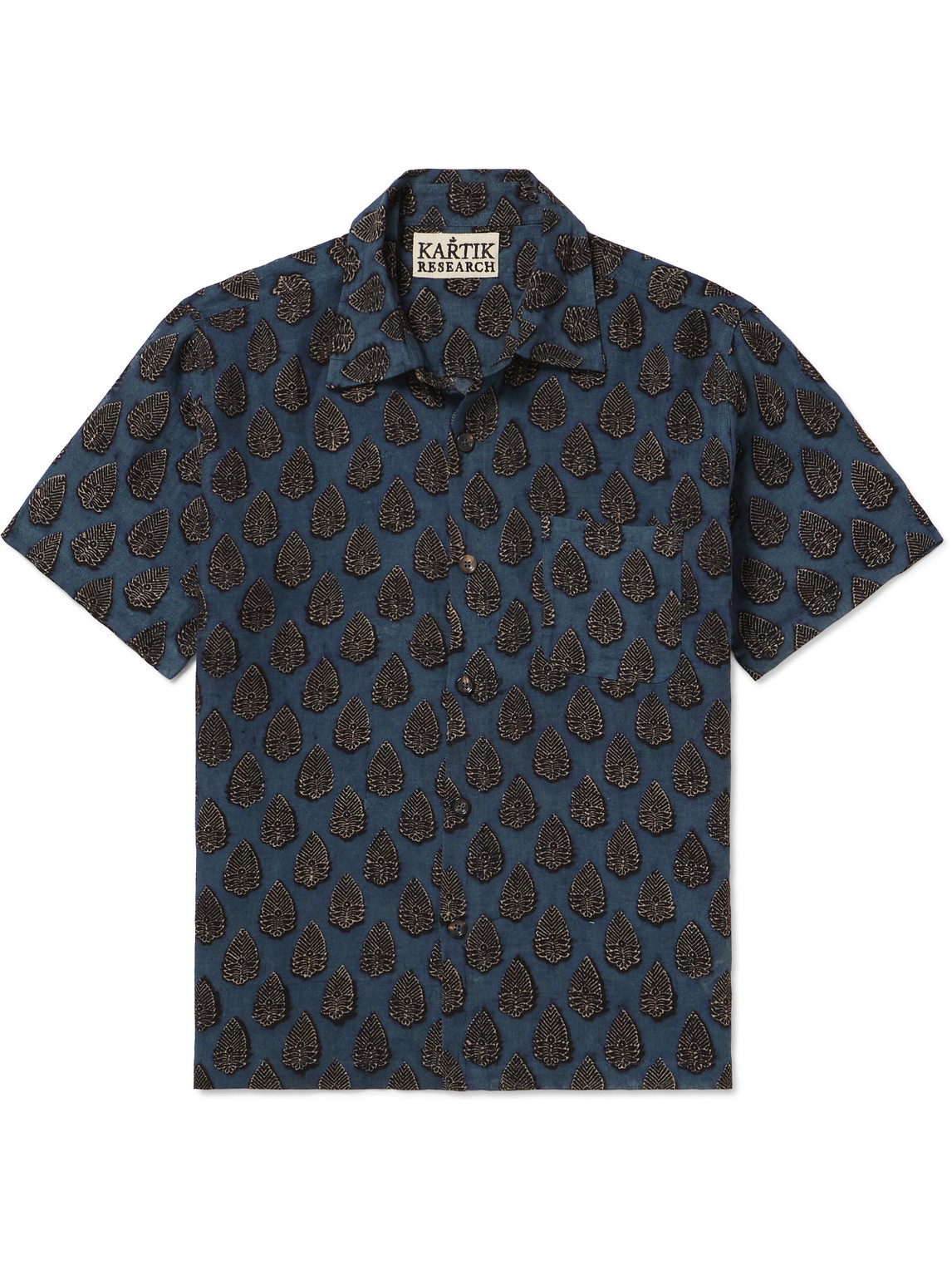 Kartik Research - Printed Linen-Gauze Shirt - Men - Blue - S von Kartik Research