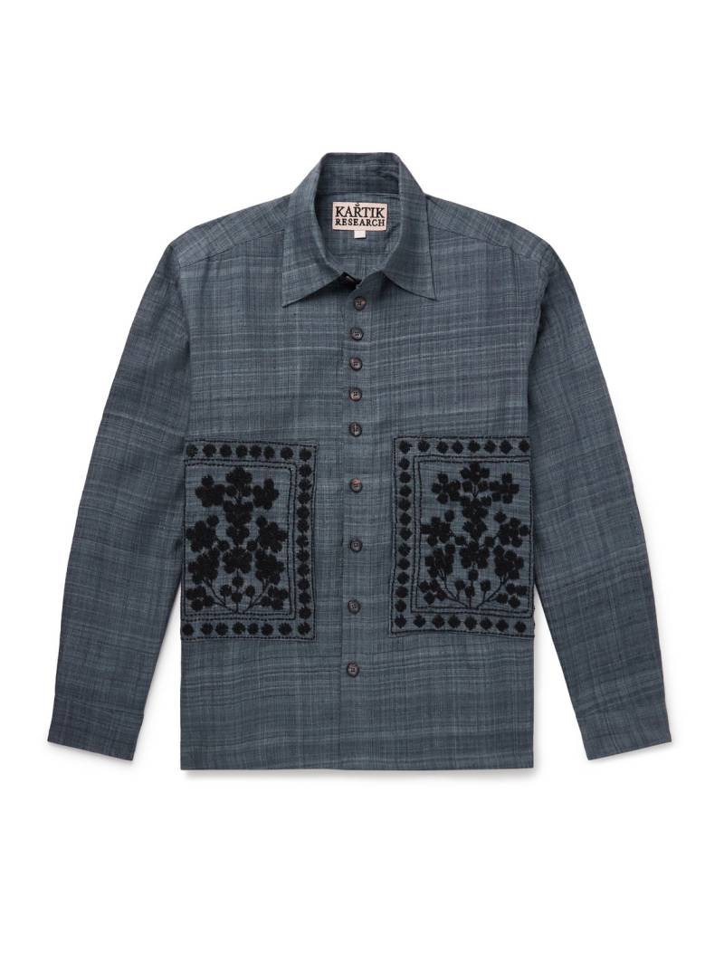 Kartik Research - Sultan Embroidered Silk Shirt - Men - Gray - M von Kartik Research