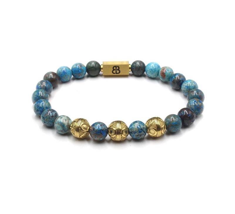 Blauer Jaspis Armband, Herren Armband Und Gold Perlen Perlenarmband Mann Blauer Jaspis Armband, Herren Armband Und Gold Perlen Perlenarmband Mann von KartiniStudio