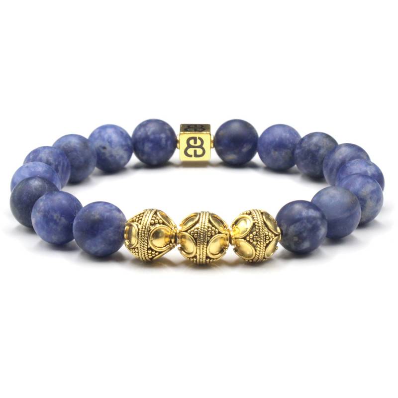 Herren Armband, Matte Lapis Lazuli Gold Perlen Und von KartiniStudio