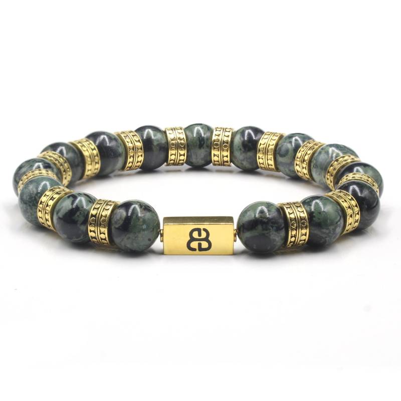 Herren Jade Und Gold Armband, Perlen Luxus Designer Armband Herren von KartiniStudio