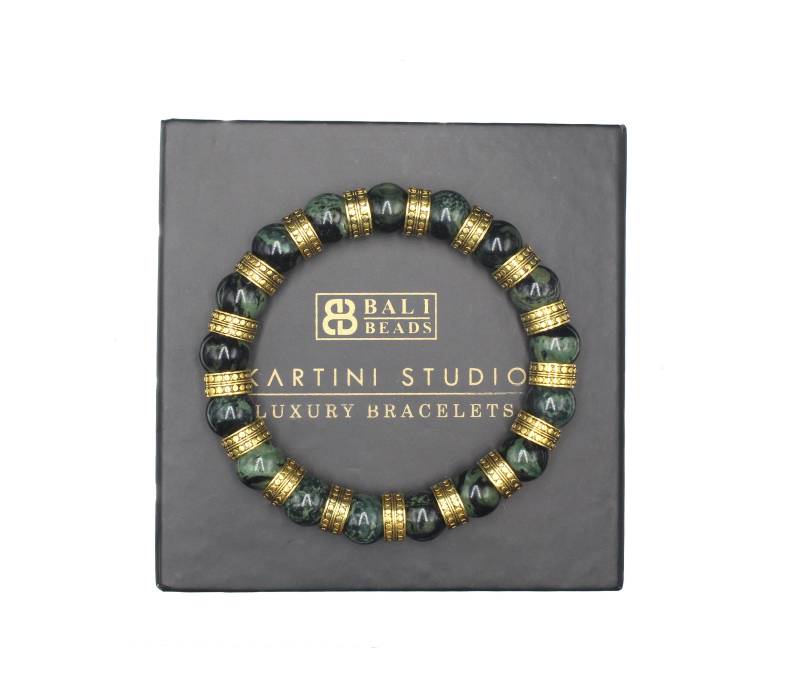 Jade Und Gold Vermeil Armband, Perlenarmbänder Männer, Herren Armband Für Mann von KartiniStudio