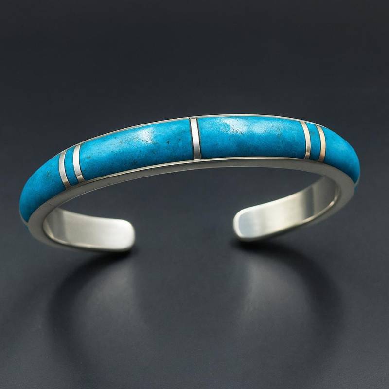 Türkis Und Sterling Silber Manschette Armband, Unisex Armband Männer von KartiniStudio