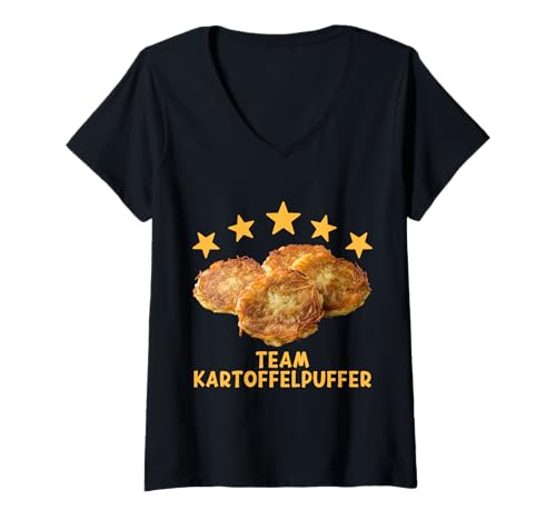 Damen Team Kartoffelpuffer lustiges Reibekuchen T-Shirt mit V-Ausschnitt Damen Team Kartoffelpuffer lustiges Reibekuchen T-Shirt mit V-Ausschnitt von Kartoffelpuffer Reibekuchen Humor