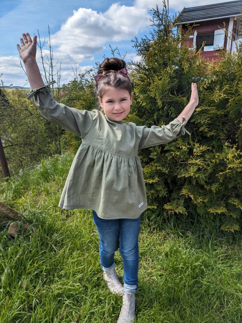 Leinenbluse Tunika in Salbei von KaruschlDesign