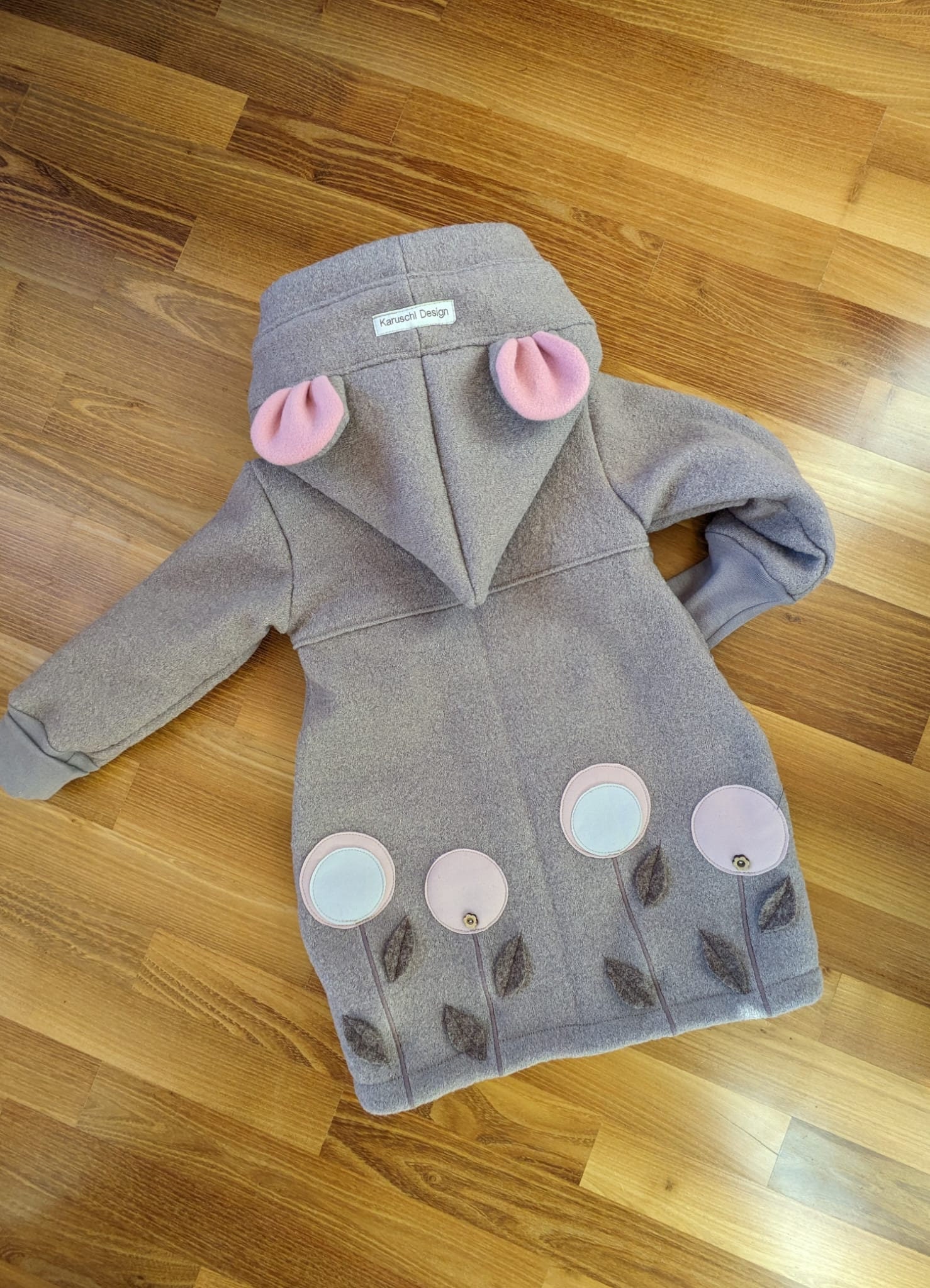 Walkmantel in Beige Mit Fleecefutter von KaruschlDesign