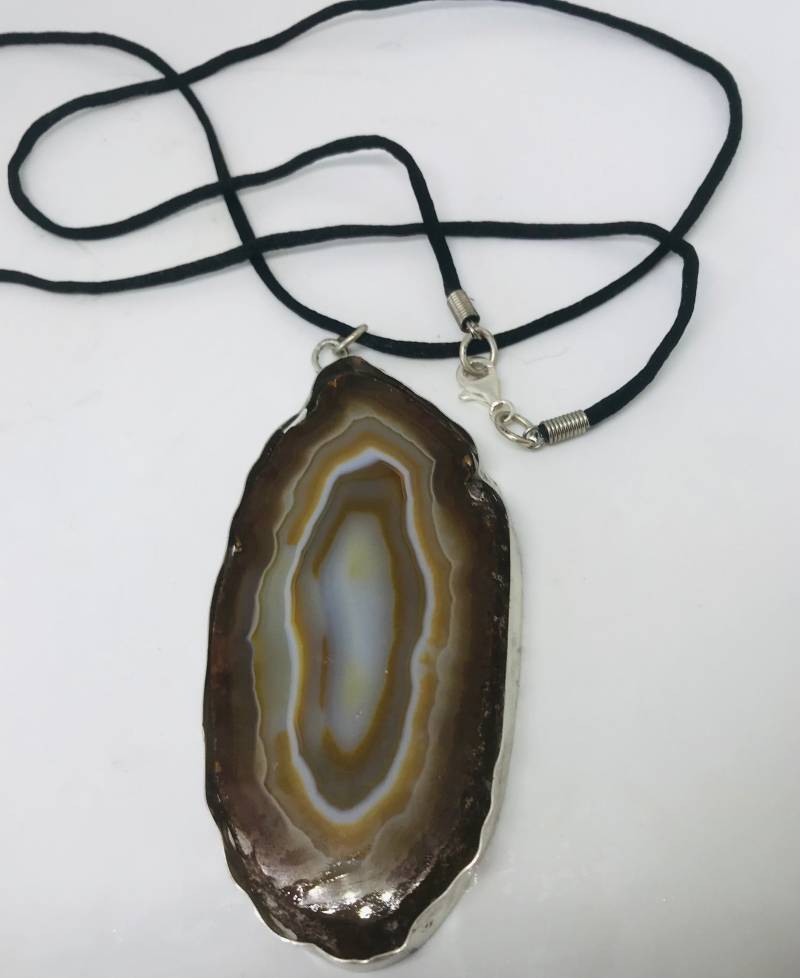 Achat Scheibe Halskette - Anhänger Geschenk Für Ihn Freundin Statement Kristall Artsy Jewl von KarynJamieDesigns