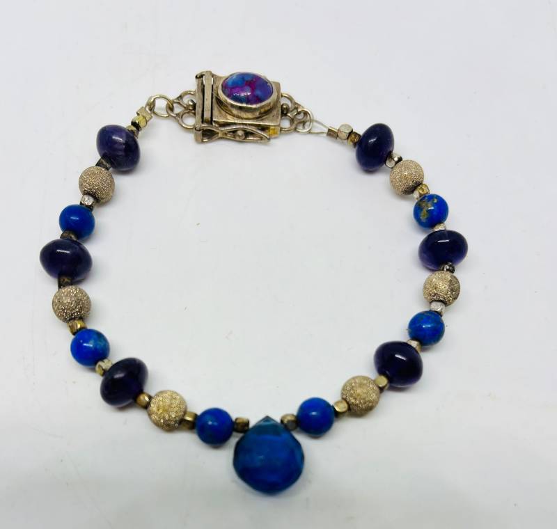 Amethyst Sterling Armband-Briolett Armband-Sterling Perlen Armband von KarynJamieDesigns