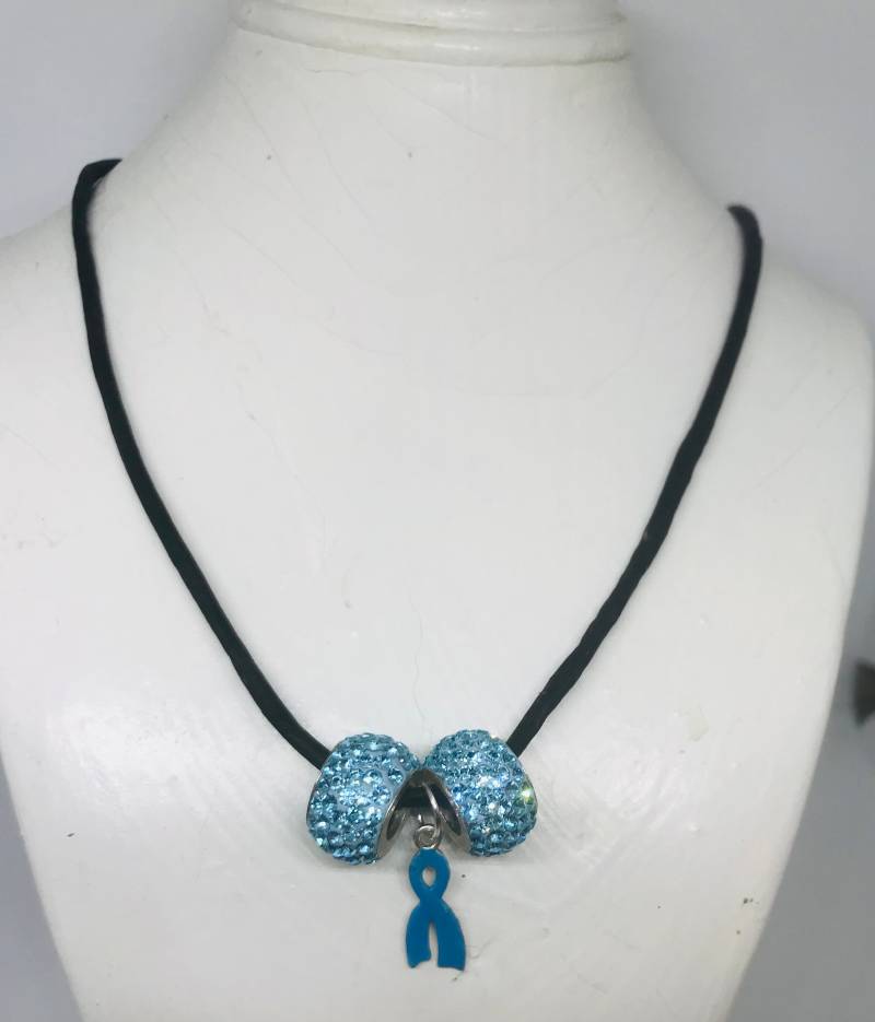 Awareness Ribbon Halskette - Swarovski Bewusstsein -Silber Für Heilung- Geschenk Sie Brustkrebs Halskette- I.c von KarynJamieDesigns