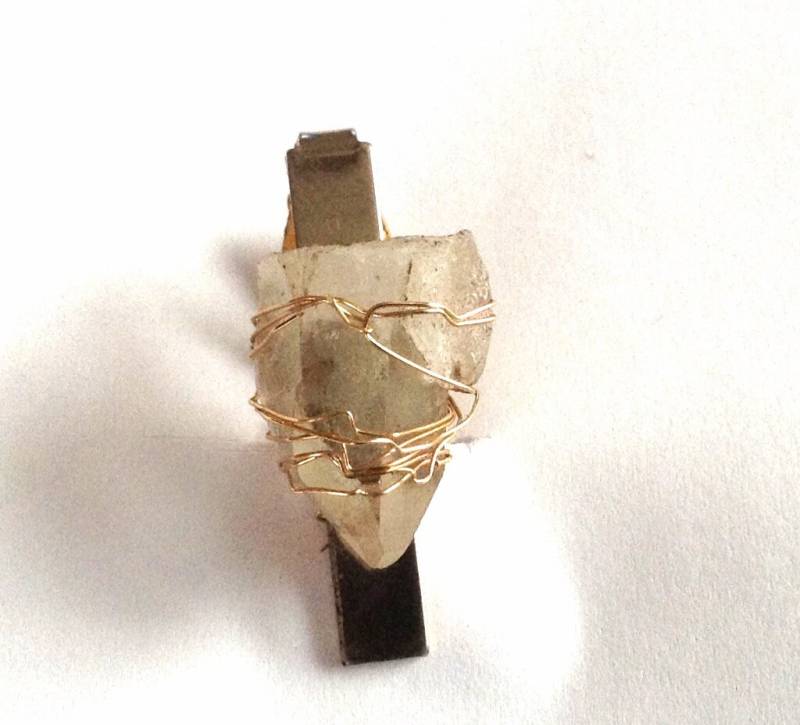 Geldklammer - Krawattenklammer Quarz Vintage Geschenk Für Ihn von KarynJamieDesigns