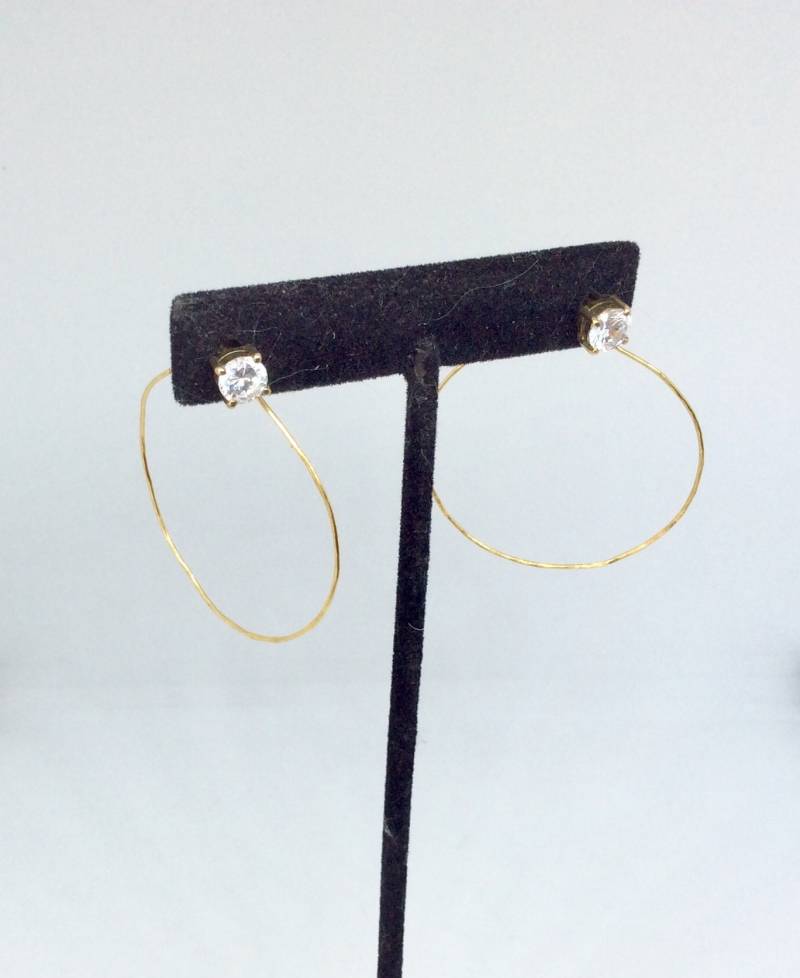 Gold Endlose Creolen - Mit Rosenquarz- Edelstein- Rosenquarz Briolette- Geschenk Für Sie-Handarbeit von KarynJamieDesigns