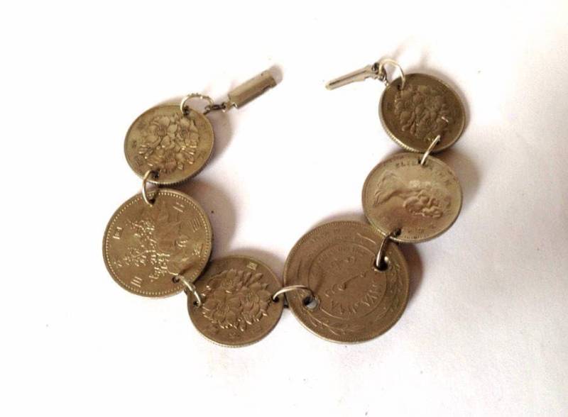 Grüne Patina Armband - Silbermünze Kupfermünze Pfennig Geschenk Für Ihn von KarynJamieDesigns