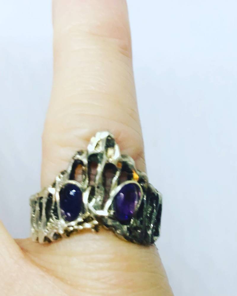 Handgemachter Sterling Draht Ring - Gedrehter Silber Drehbarer von KarynJamieDesigns