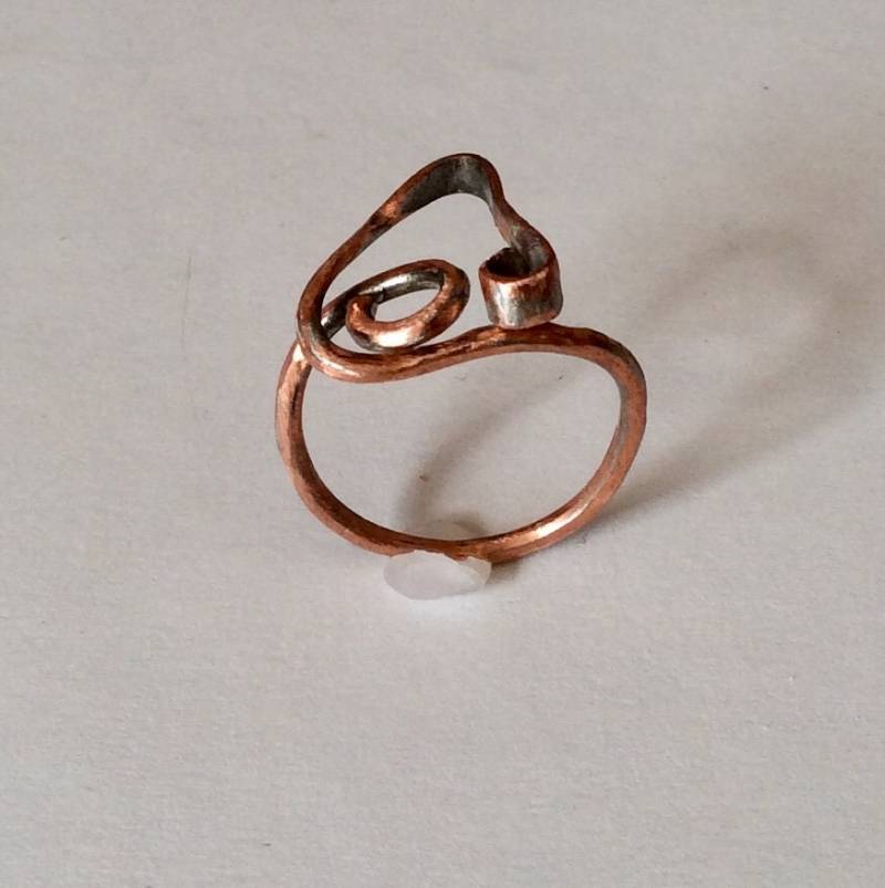 Minimalist Ring Kupfer-Sterling Blumen Ring-Citrin Ring - Sterling Ring-Kupfer von KarynJamieDesigns