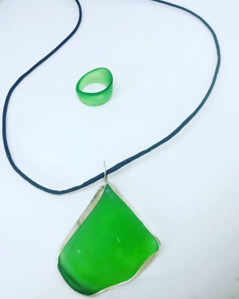 Seeglas Halskette -Kupfer - Sterling Strand Glas Halsketten Freundin Geschenk Gewickelt Draht von KarynJamieDesigns